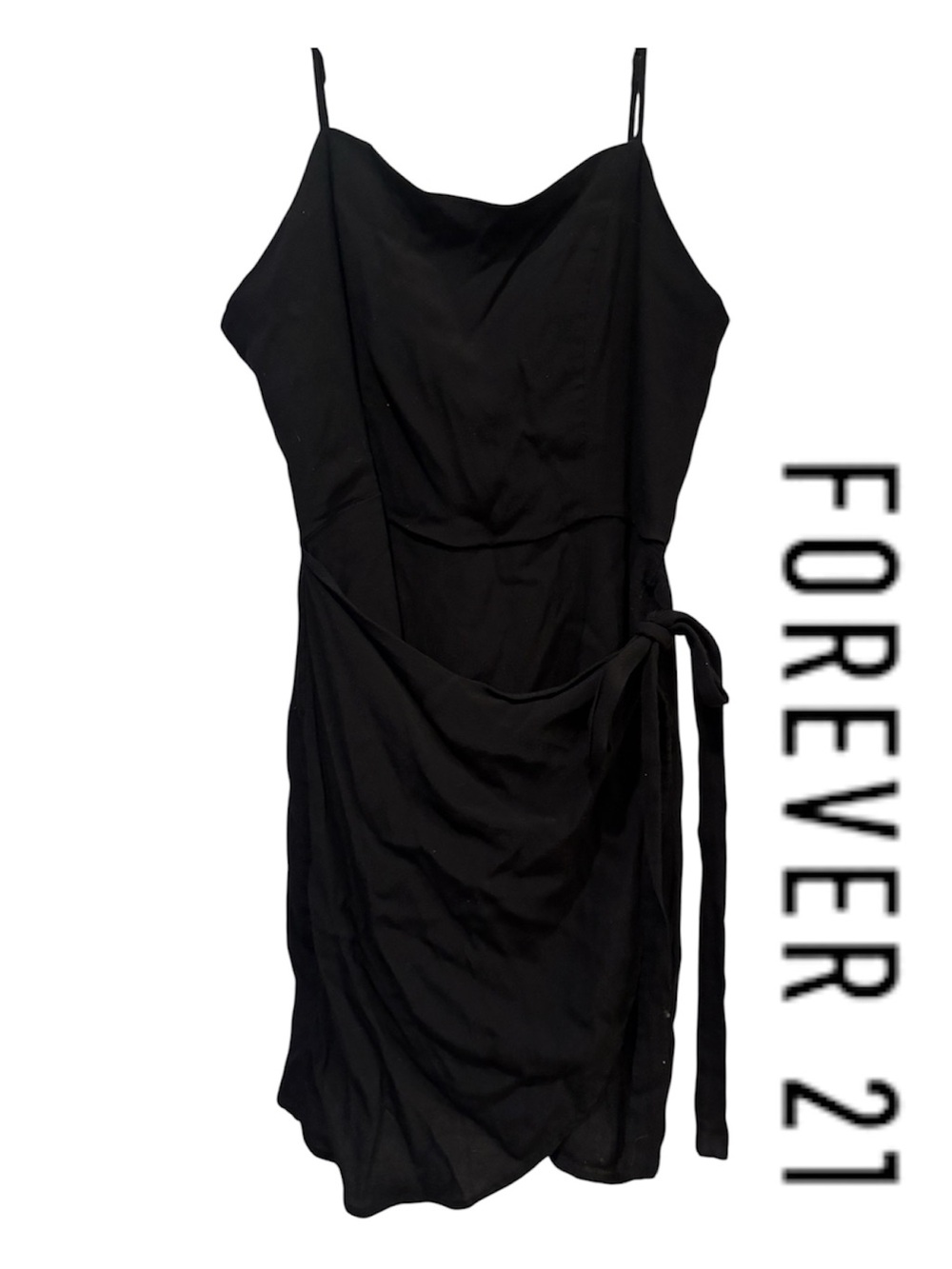 Forever 21 Wrap Dress, Black Size Large